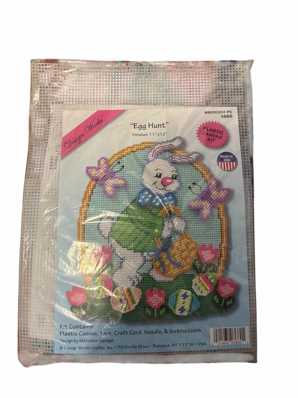Design Works Egg Hunt Plastic Canvas Kit 3660 Easter Bunny Marianne Savage USA